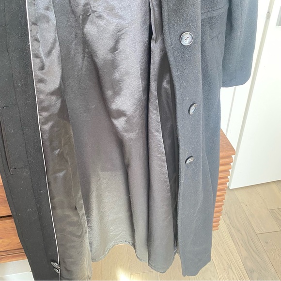 JONES NEW YORK - Cashmere & Wool Warm Timeless Black Long Pea Coat - size 12 - Picture 9 of 16